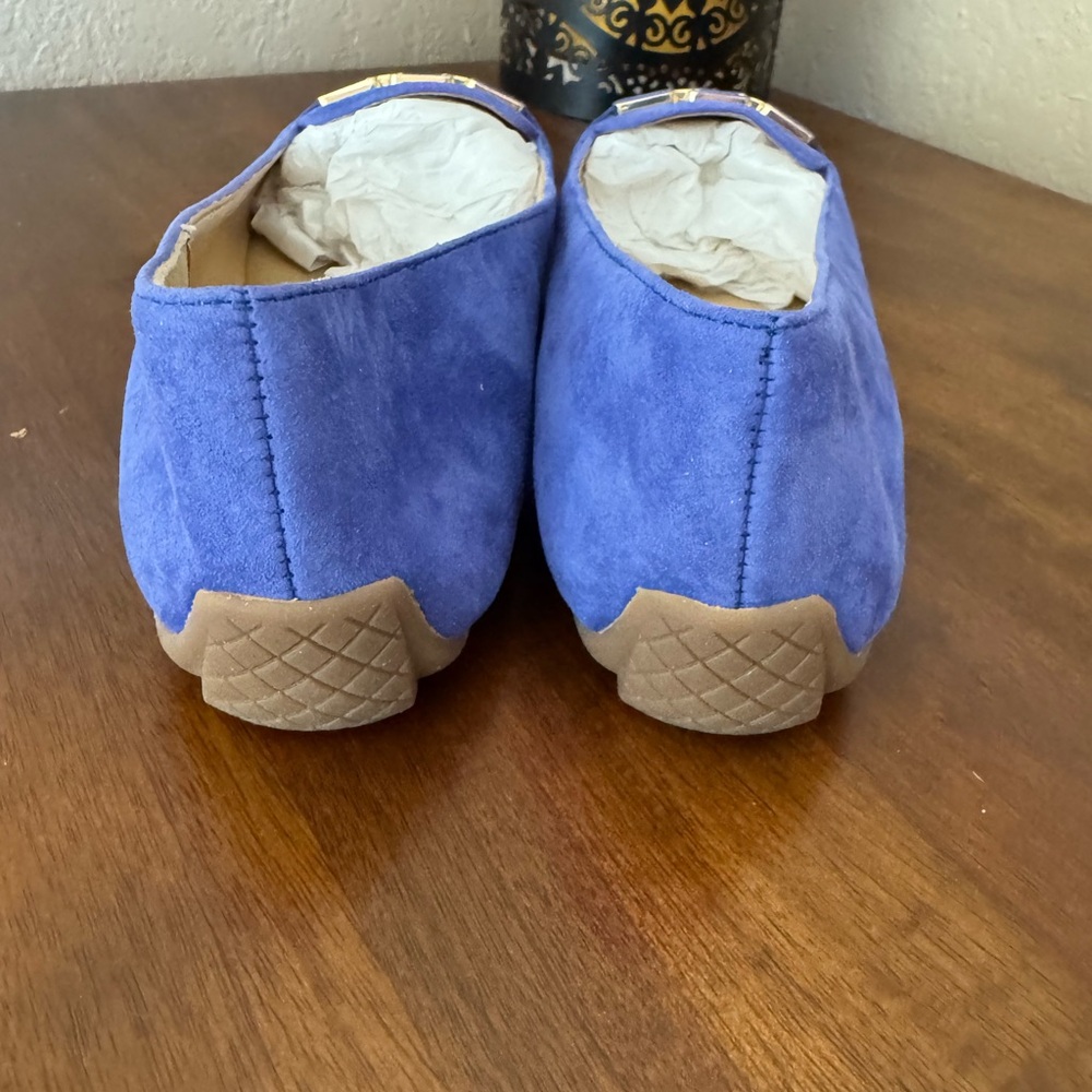 NWOT Talbots Francesca Link Suede Driving Flats in blue 7.5 - Picture 4 of 6